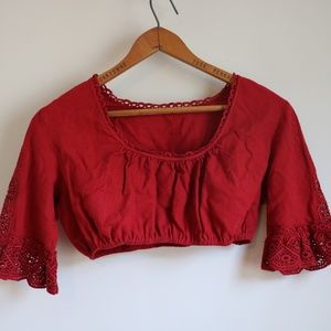Vintage Red Crop Top